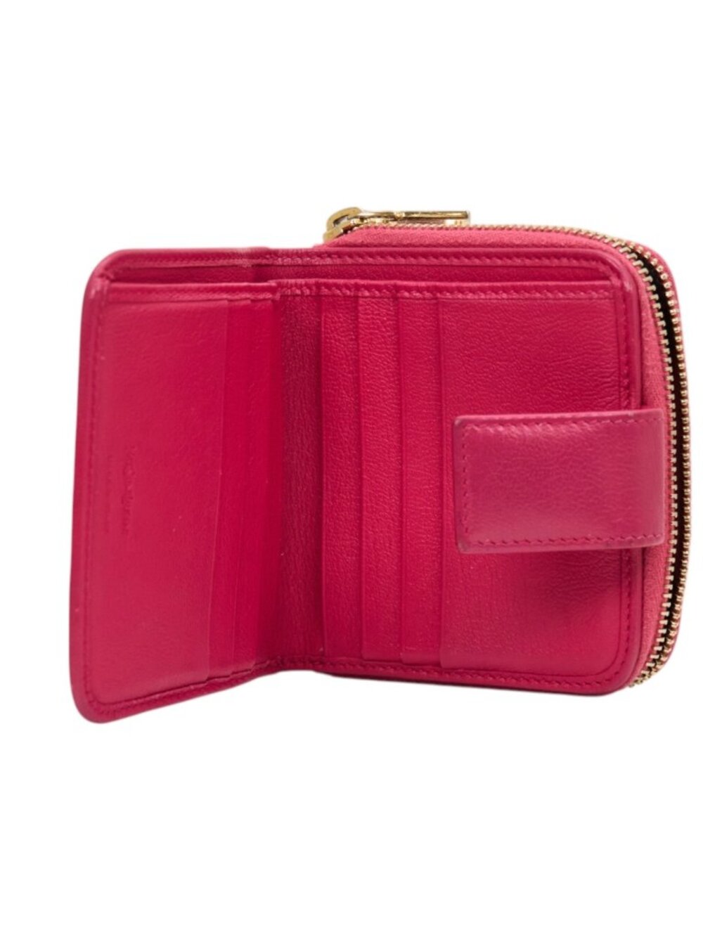 YSL Pink Cassandra Compact Zip Wallet - Picture 3 of 3